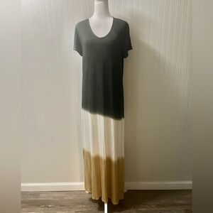 MISSLOOK Charcoal and Beige Maxi Dress